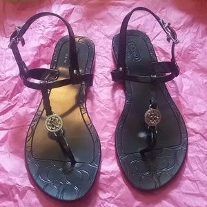 Coach 7 black sandals